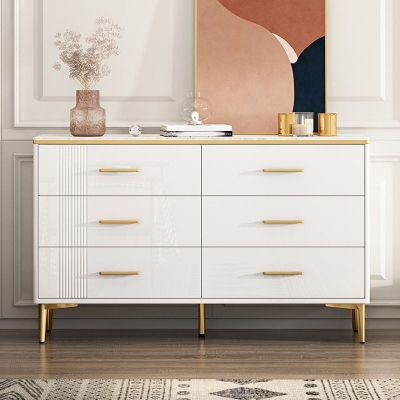 Zeitgen&ouml;ssische Schlafzimmer-Aufbewahrungstruhe aus Stein in Wei&szlig; mit Schubladen