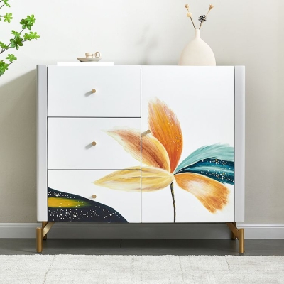 Klassische, glamour&ouml;se Aufbewahrungstruhe aus massivem Holz, Kommode f&uuml;r Schlafzimmer