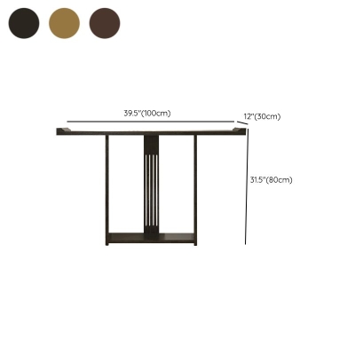 Consolle moderna rettangolare in legno, consolle da divano, colore nero/marrone/naturale