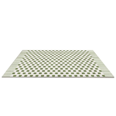 Tappeto con motivo a quadri verde chiaro Tappeto moderno in poliestere Tappeto lavabile per salotto