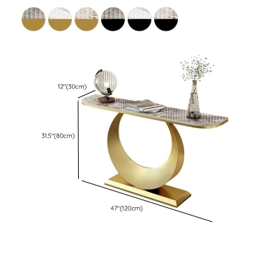 Glam Stone Konsolen-Akzenttisch Halbmond-Konsolen-Sofatisch f&uuml;r Flur
