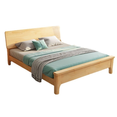 Letto scandinavo in legno massello con testiera e pediera