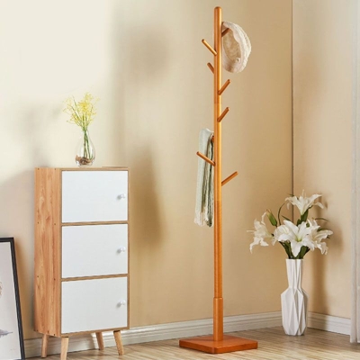 69" hoher Flurbaum mit Haken Flurst&auml;nder Moderner Kleiderb&uuml;gel aus massivem Holz