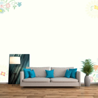 Illustrazione della pianta Carta da parati resistente alla muffa Decorazione murale per la camera da letto
