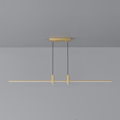 Lampade a sospensione a isola in metallo con illuminazione a sospensione a forma lineare contemporanea