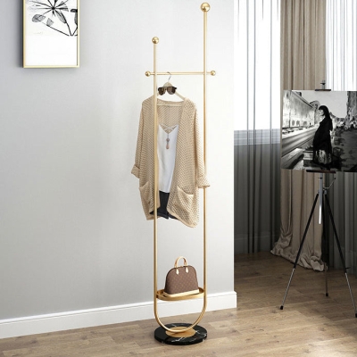 Garderobenst&auml;nder aus Metall mit Haken, Kleiderstange f&uuml;r den Eingangsbereich, Garderobe mit Regal