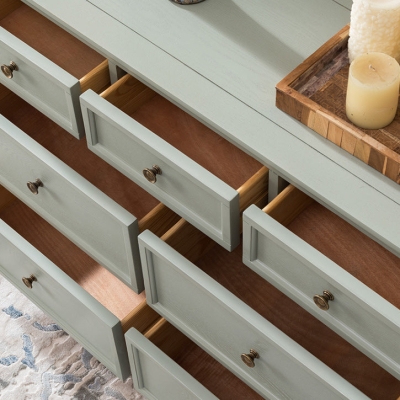 Glamour&ouml;se horizontale Kommode aus massivem Holz mit Schubladen