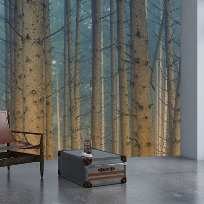 Fotografie-Pflanzen-Wandbild, modernes, schmutzabweisendes Wald-Wohnzimmer-Wandbild