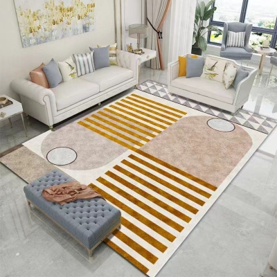 Tappeto in stile moderno con motivo geometrico, rettangolare, resistente alle macchie, per la decorazione domestica