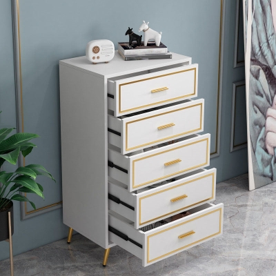 Glam Lingerie Kommode aus Holz, vertikale Aufbewahrungstruhe mit Schubladen f&uuml;r das Schlafzimmer