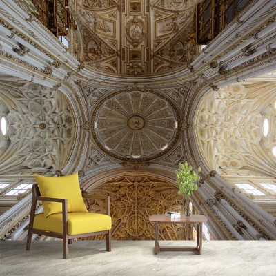 Modello di costruzione di una chiesa Decorazione murale con muffa in orizzontale per soggiorno