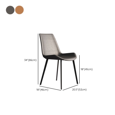 Sedie da pranzo contemporanee Sedie in ecopelle con base in metallo