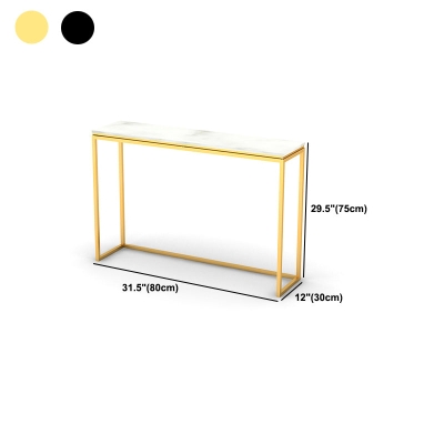 Glam rechteckiger Konsolentisch mit Sofatisch aus wei&szlig;em Marmor, 30"