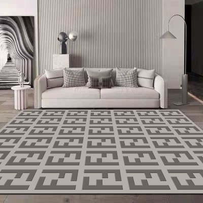Tappeto di lusso leggero a forma rettangolare, resistente alle macchie, per la decorazione domestica