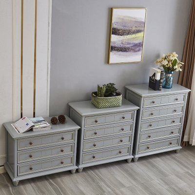 Cassettiera portaoggetti tradizionale in legno massello da 15,6 pollici W con 3/4/5 cassetti