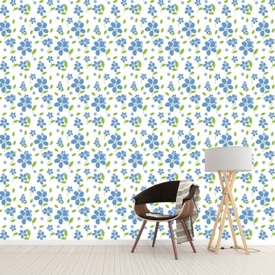 Illustrazione Murale resistente alle macchie con motivo vegetale per soggiorno
