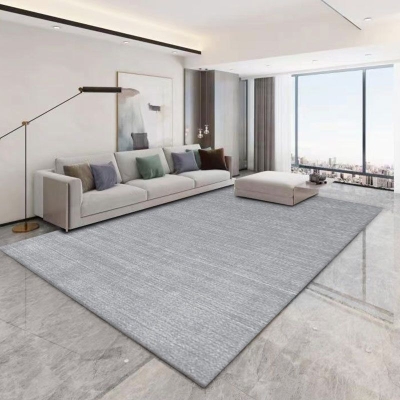 Tappeto moderno grigio scuro Tappeto lavabile per interni in lino poliestere per salotto