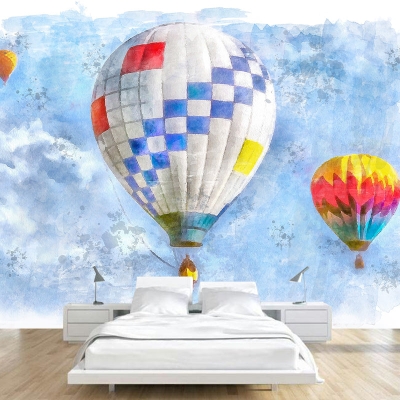 Illustrator Hot Air Balloon Pattern Adesivo murale Antivegetativa per la decorazione della parete