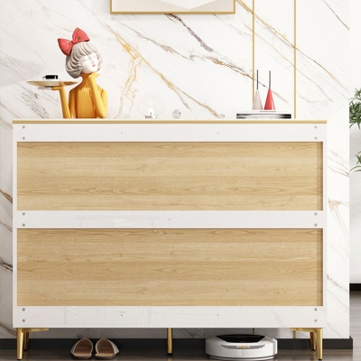 Glam Kommode Schlafzimmer Stone 16" breite Aufbewahrungstruhe in Wei&szlig; mit Schubladen