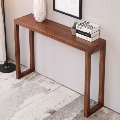 Mid-Century Modern Konsolentisch, rechteckiger Konsolentisch aus massivem Holz