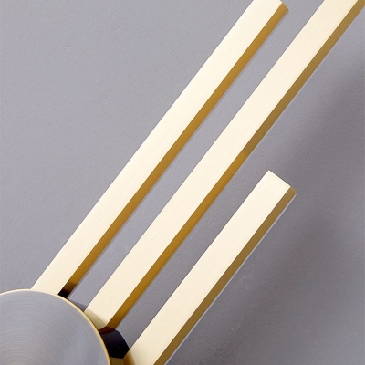 Apparecchio da parete lineare in ottone massiccio 2/3 - Applique da parete leggero in nero e oro
