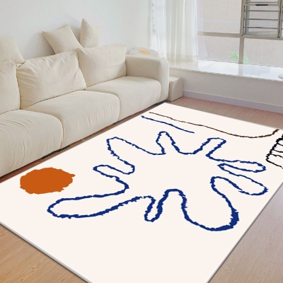 Tappeto nordico giallo chiaro Tappeto lavabile in pezzi colorati in poliestere per la decorazione domestica