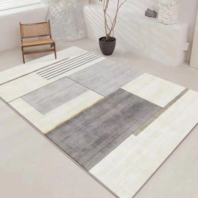 Tappeto a blocchi di colore marrone chiaro Tappeto semplice in poliestere Tappeto con supporto antiscivolo per la decorazione domestica