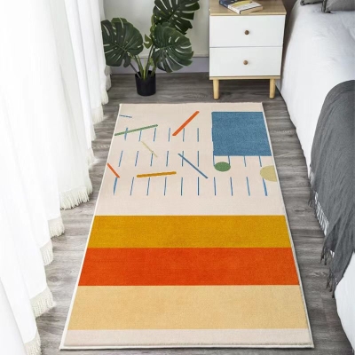 Tappeto per bambini beige Tappeto in pezzi colorati in poliestere Tappeto antimacchia per camera da letto