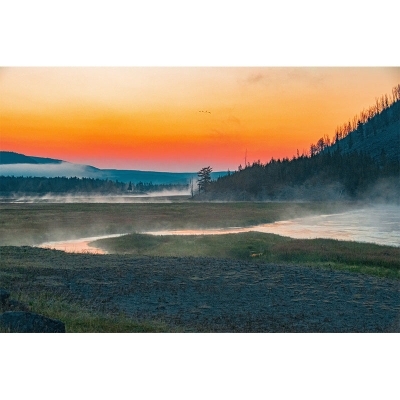 Decorazione murale con motivo fotografico al tramonto, muffa, orizzontale, per soggiorno