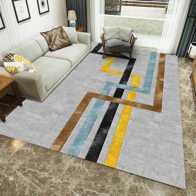 Tappeto grigio moderno per interni Tappeto con motivo in poliestere Tappeto lavabile per la decorazione domestica