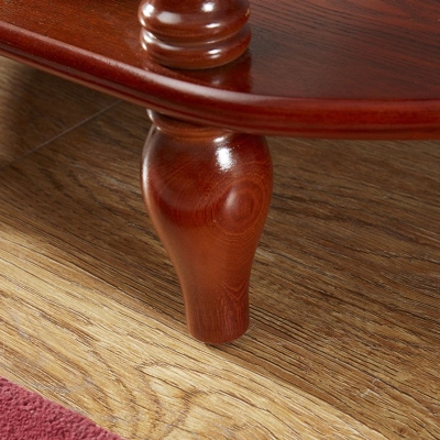 Mid-Century Modern Sofatisch Halbmond-Bodenregal Dunkelbrauner Konsolentisch