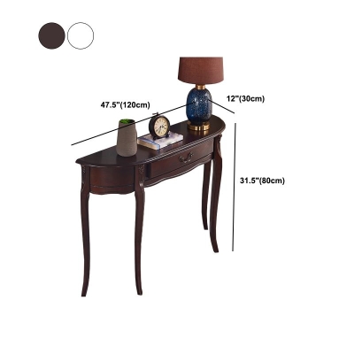4-beiniger Mid-Century-Modern-Konsolentisch aus Holz mit einer Schublade