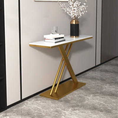 Tavolino consolle Glam resistente ai graffi, tavolino consolle con finitura anticata