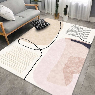 Tappeto White Line Tappeto nordico in poliestere Tappeto resistente alle macchie per la decorazione domestica