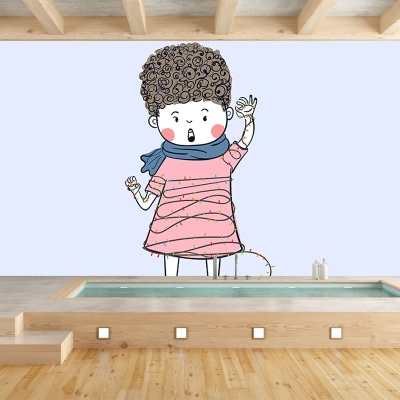 Umweltfreundliche Fototapete, Tapete mit Cartoon-Figuren, Wohnzimmer-Wandbild
