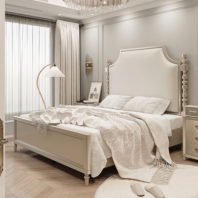 Testata letto standard in legno massello francese con struttura letto con gambe