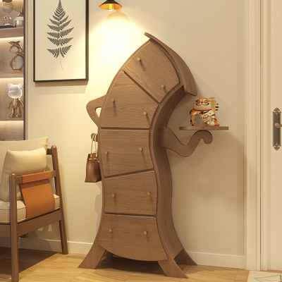 Moderne vertikale Dessouskommode aus Holz mit 5 Schubladen f&uuml;r das Schlafzimmer