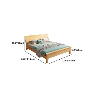 Letto scandinavo in legno massello con testiera e pediera