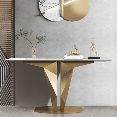 Consolle per divano Glam Half Moon con staffa in acciaio inossidabile per ingresso