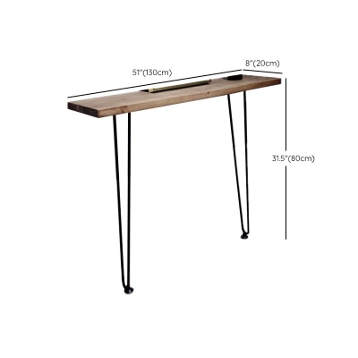 Tavolo consolle alto 80 cm a 1 ripiano Tavolo con accenti in legno con gambe in ferro