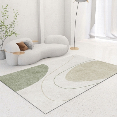 Tappeto in pezzi di colore verde chiaro Tappeto moderno in poliestere per salotto