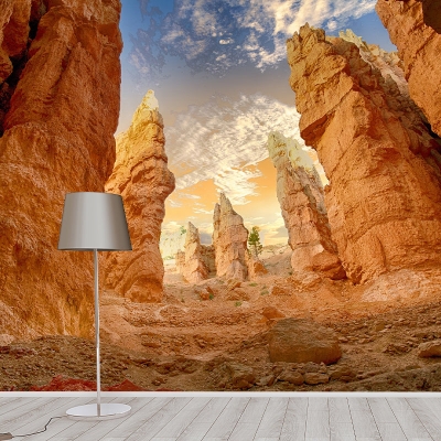 Canyon Photography Pattern Muffa Carta da parati orizzontale per soggiorno