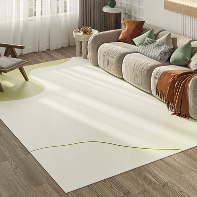 Tappeto moderno a blocchi di colore Tappeto verde in poliestere Tappeto lavabile per la decorazione domestica