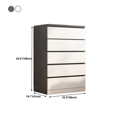 Cassettiera portaoggetti verticale bianca in stile moderno in legno con 3/4/5/6 cassetti