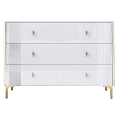 Glamour&ouml;se Holzkommode mit Steinplatte und Schubladen f&uuml;r das Schlafzimmer