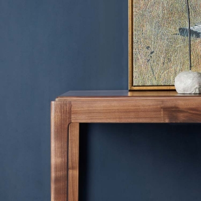 Mid-Century Modern Konsolen-Sofatisch aus Kiefernholz, rechteckiger Beistelltisch mit 4 Beinen f&uuml;r den Flur