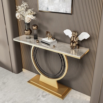 Consolle rettangolare Glam Accent Table Consolle con finitura anticata