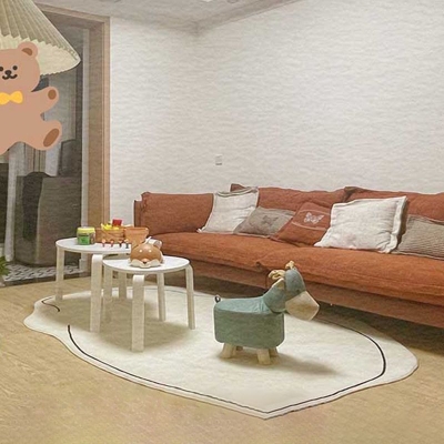 Tappeto Tribal Diamond con tonalit&agrave; novit&agrave; Tappeto in poliestere beige resistente alle macchie per camera da letto