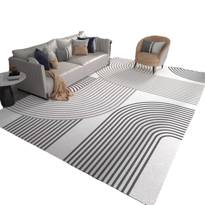 Tappeto moderno grigio chiaro Tappeto in linea di poliestere Tappeto lavabile per la decorazione domestica
