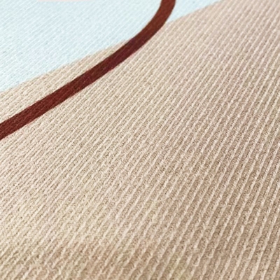 Tappeto moderno resistente alle macchie in poliestere a blocchi di colore rosa per la decorazione domestica